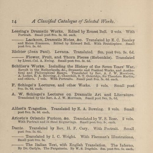 18.5 x 12 cm; 12 s.p. + 564 p. + 48 appendix p. + 2 s.p., l. 1 bookplate CPC and handwritten signature of C. P. Cavafy in bla